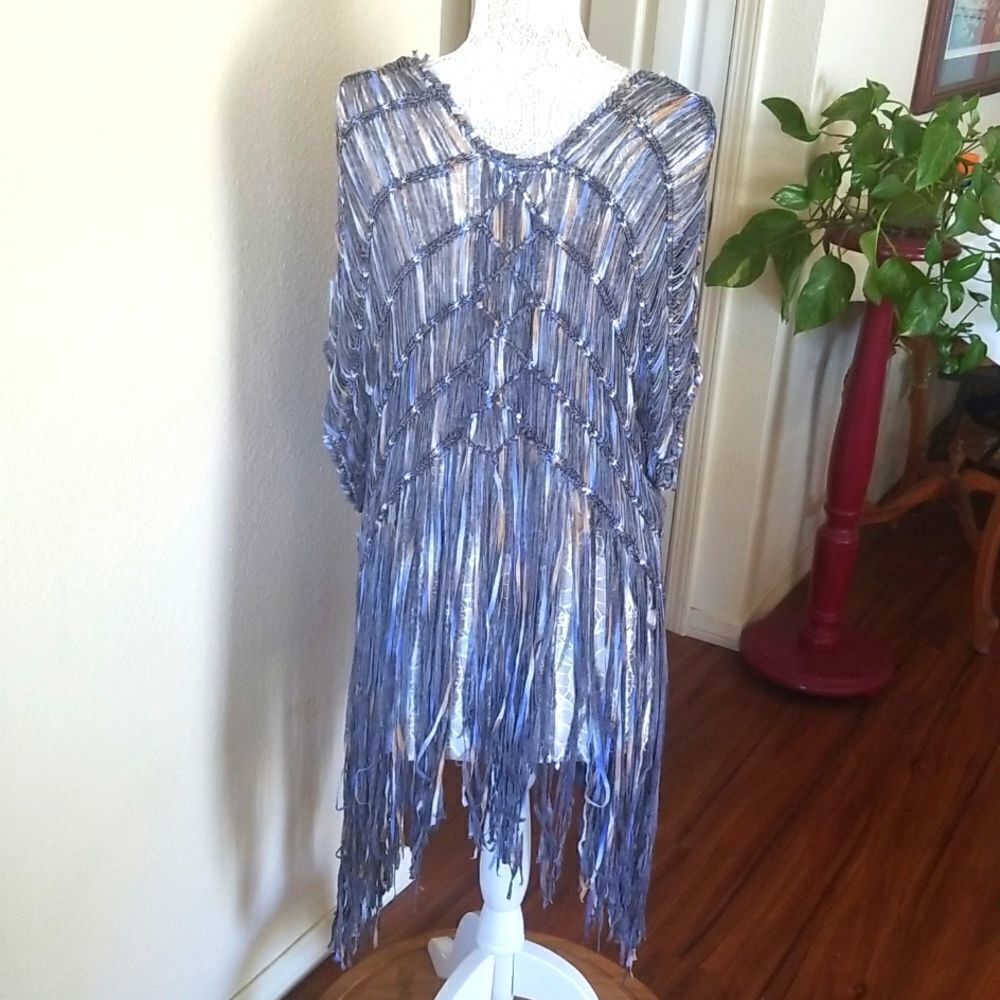 CINDIGINDI Boho Hippie Retro Fringe Top/Coverup size OS - Picture 4 of 5